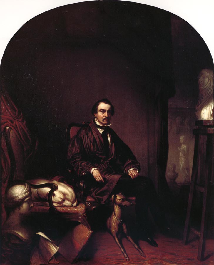 Horatio Greenough,the American Sculptor,in His Studio in Florence